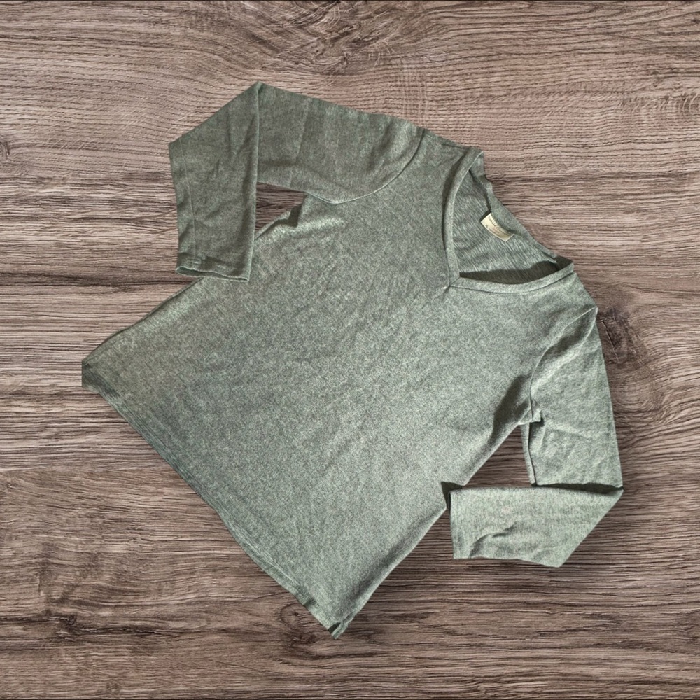 Bobbie Brooks Sage Green Long Sleeve V Neck Sweater